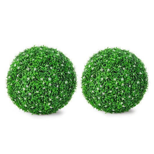 2 PCS Holly Artificial Topiary Balls 19.5 Inch Faux Boxwood Balls W2B