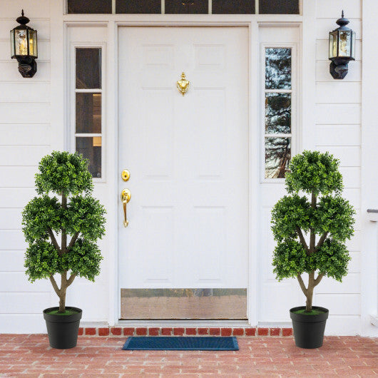 45 Inch Artificial Boxwood Topiary Ball Tree W2B