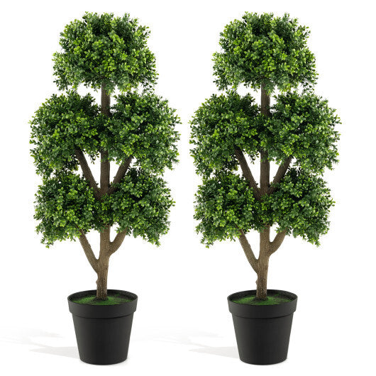 45 Inch Artificial Boxwood Topiary Ball Tree W2B