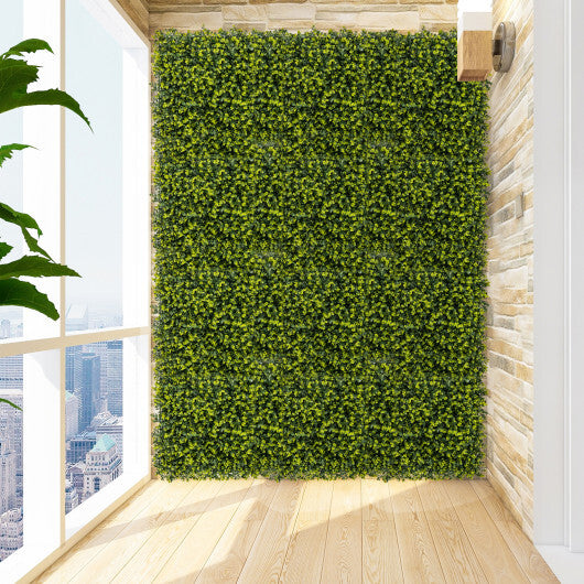 12 Pieces 20 Inch x 20 Inch Artificial Hedge Eucalyptus Panels W2B