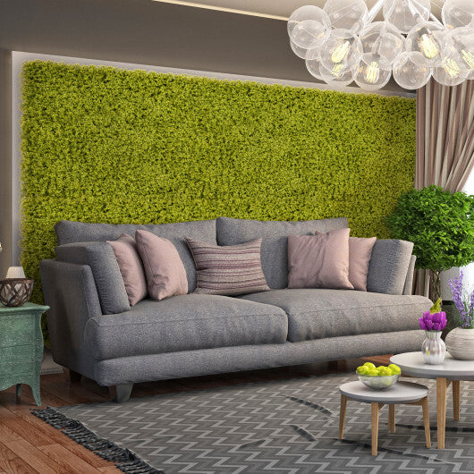 12 Pieces 20 x 20 inches Artificial Grass Wall Panels for Garden Yard Balcony-Light Green W2B