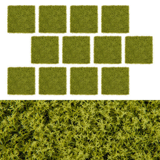 12 Pieces 20 x 20 inches Artificial Grass Wall Panels for Garden Yard Balcony-Light Green W2B