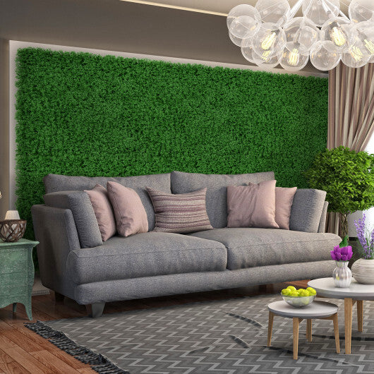 12 Pieces 20 x 20 inches Artificial Grass Wall Panels for Garden Yard Balcony-Light Green W2B