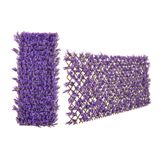 Decorative Faux Purple Eucalyptus Fencing Panel with Real Willow Frame for Balcony Patio W2B