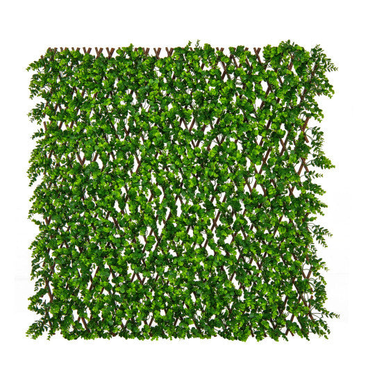 Expandable Fence Privacy Screen with Sun-Protective Artificial Hedge for Balcony Patio W2B