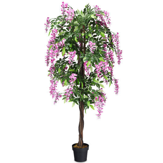 6-Feet Artificial Wisteria Silk Indoor-Outdoor Tree-1pieces W2B