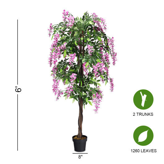 6-Feet Artificial Wisteria Silk Indoor-Outdoor Tree-1pieces W2B