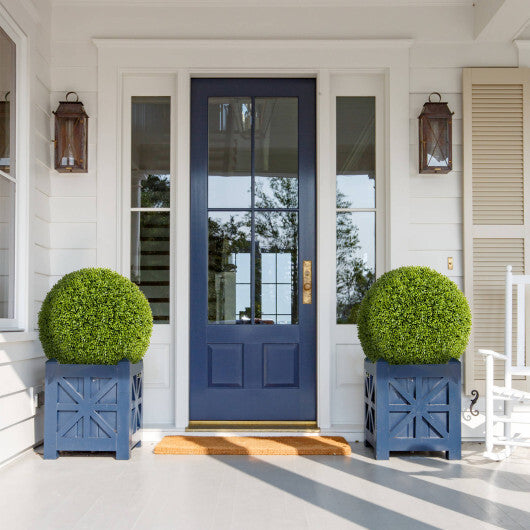 2 Pieces 20 Inches Artificial Sun-Protective Topiary Spheres for Patio Garden Front Door Balcony Backyard-M W2B