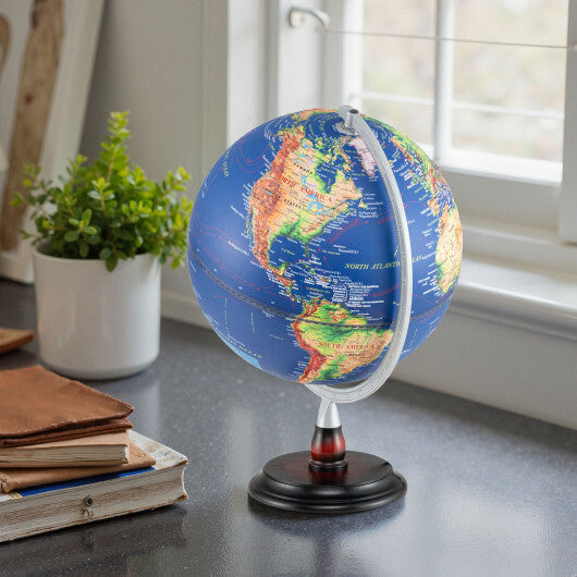 12 Inch Illuminated World Globe Antique Light up Globe Night Lamp-Navy W2B