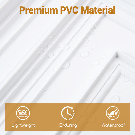 Drop Ceiling Tiles 24" x 24" PVC Ceiling Panels with 3D Decorative Patterns 24-Pack-White W2B