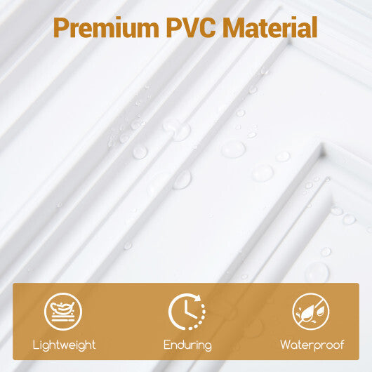 Drop Ceiling Tiles 24" x 24" PVC Ceiling Panels with 3D Decorative Patterns 12-Pack-White W2B
