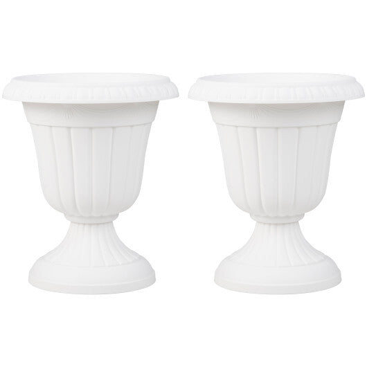 18 inch Tall Vintage Planters Set of 2 with Pedestal Base and Pre-marked Drain Hole-Bronze W2B