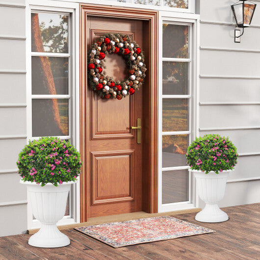 18 inch Tall Vintage Planters Set of 2 with Pedestal Base and Pre-marked Drain Hole-Bronze W2B