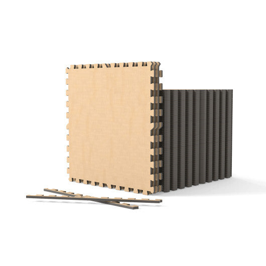 25 Pack-100 Sq.Ft. Foam Floor Tiles Interlocking Carpet Tiles with Edge Borders-Beige