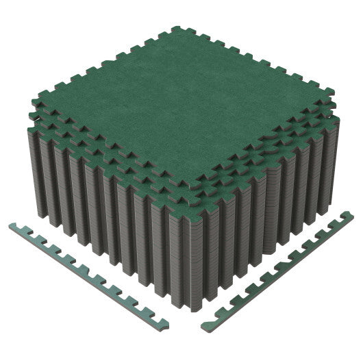 25 Pack-100 Sq.Ft. Foam Floor Tiles Interlocking Carpet Tiles with Edge Borders-Beige