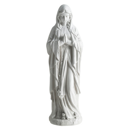Virgin Mary Statue 29.5 inch Tall Outdoor Religious Sculpture-Gray W2B