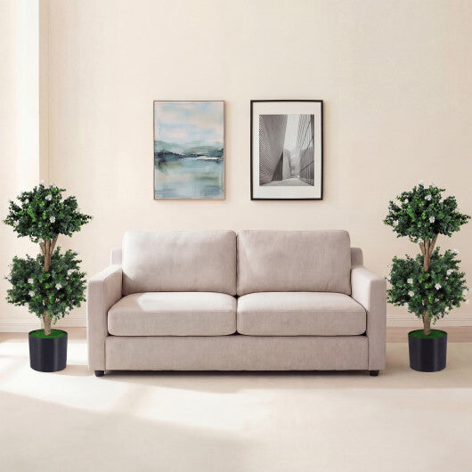 Set of 2 Faux Bush Plant with 41 Blossoms for Home W2B