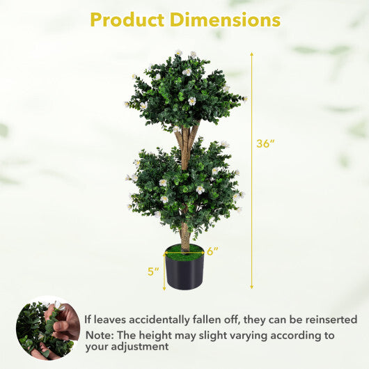 Set of 2 Faux Bush Plant with 41 Blossoms for Home W2B