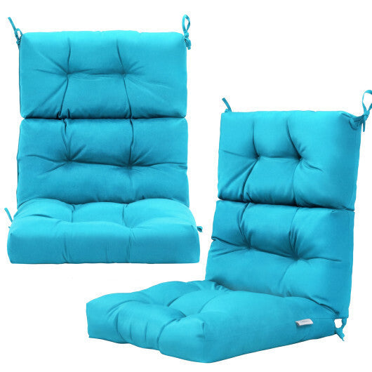 Set of 2 High Back Chair Cushion with Adjustable Height-Gray W2B