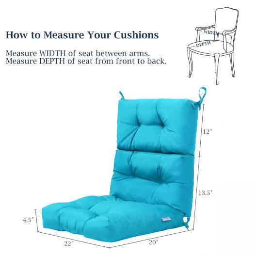 Set of 2 High Back Chair Cushion with Adjustable Height-Gray W2B