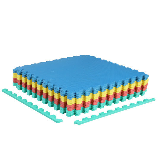 12 Pack Non-Slip Protective Interlocking EVA Foam Floor Tiles-Multicolor W2B