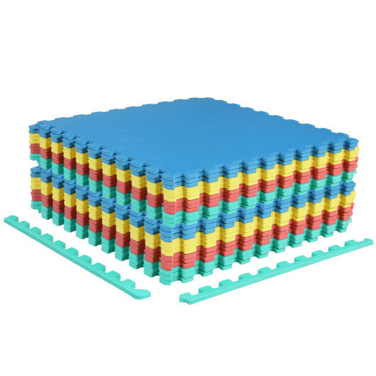 24 Pack Non-Slip Protective Interlocking EVA Foam Floor Tiles-Multicolor W2B