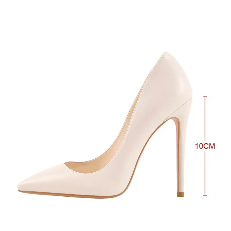 Onlymaker Women Pumps Pointed Toe Slip-On Thin Heels Patent Leather Party Wedding Office Lady Big Size Shoes Pi-Mart