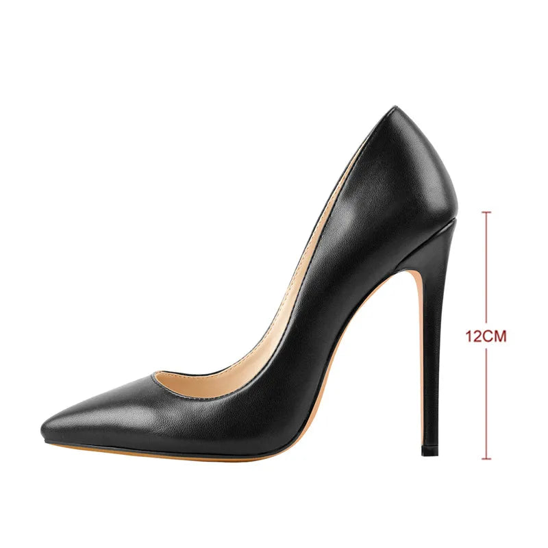 Onlymaker Women Pumps Pointed Toe Slip-On Thin Heels Patent Leather Party Wedding Office Lady Big Size Shoes Pi-Mart