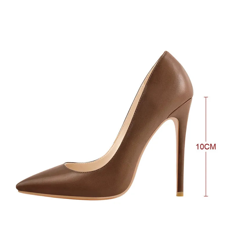 Onlymaker Women Pumps Pointed Toe Slip-On Thin Heels Patent Leather Party Wedding Office Lady Big Size Shoes Pi-Mart