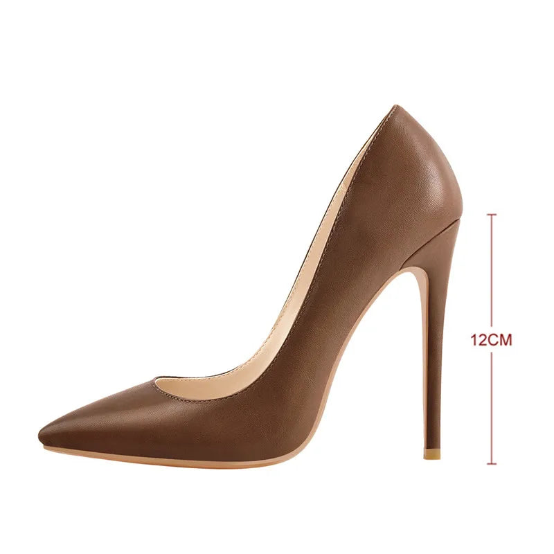 Onlymaker Women Pumps Pointed Toe Slip-On Thin Heels Patent Leather Party Wedding Office Lady Big Size Shoes Pi-Mart