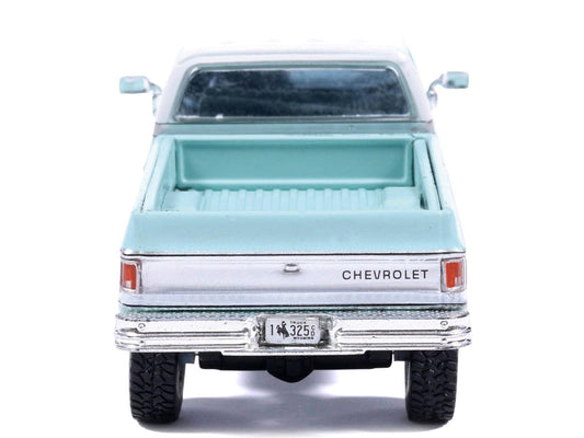 1978 Chevrolet Silverado K30 Crew Cab Pickup Truck Light Blue and White with Blue Interior 1/64 Diecast Model by IXO Models IXO