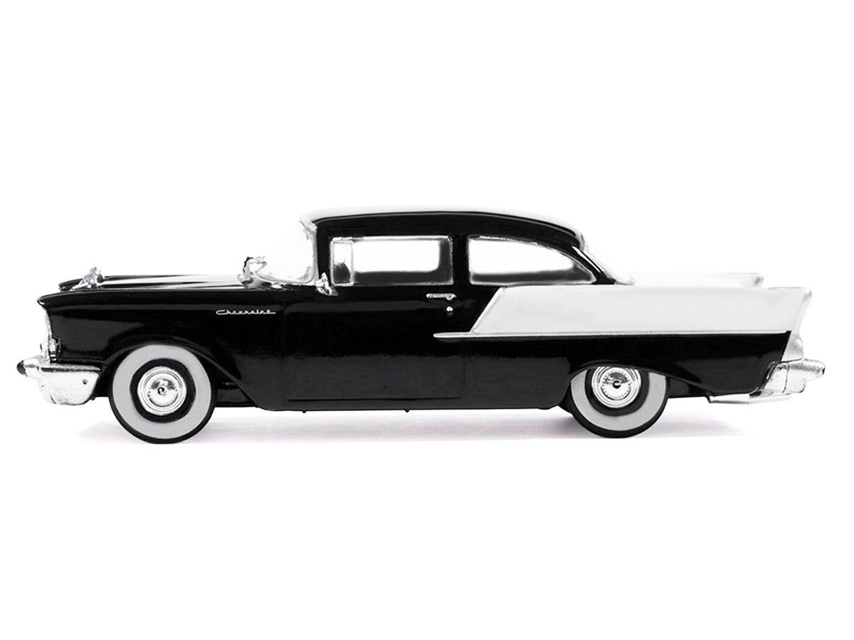 1957 Chevrolet One-Fifty Sedan Black and White 1/64 Diecast Model Car by IXO Models Greenlight