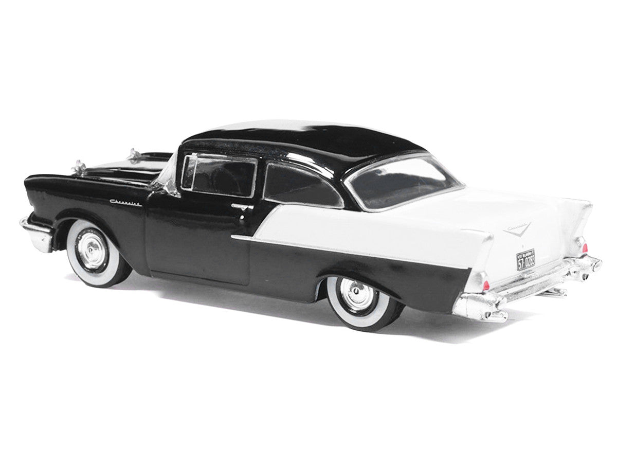 1957 Chevrolet One-Fifty Sedan Black and White 1/64 Diecast Model Car by IXO Models Greenlight