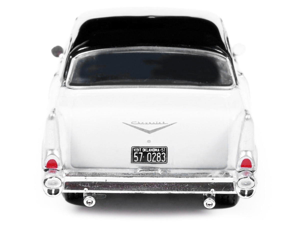 1957 Chevrolet One-Fifty Sedan Black and White 1/64 Diecast Model Car by IXO Models Greenlight