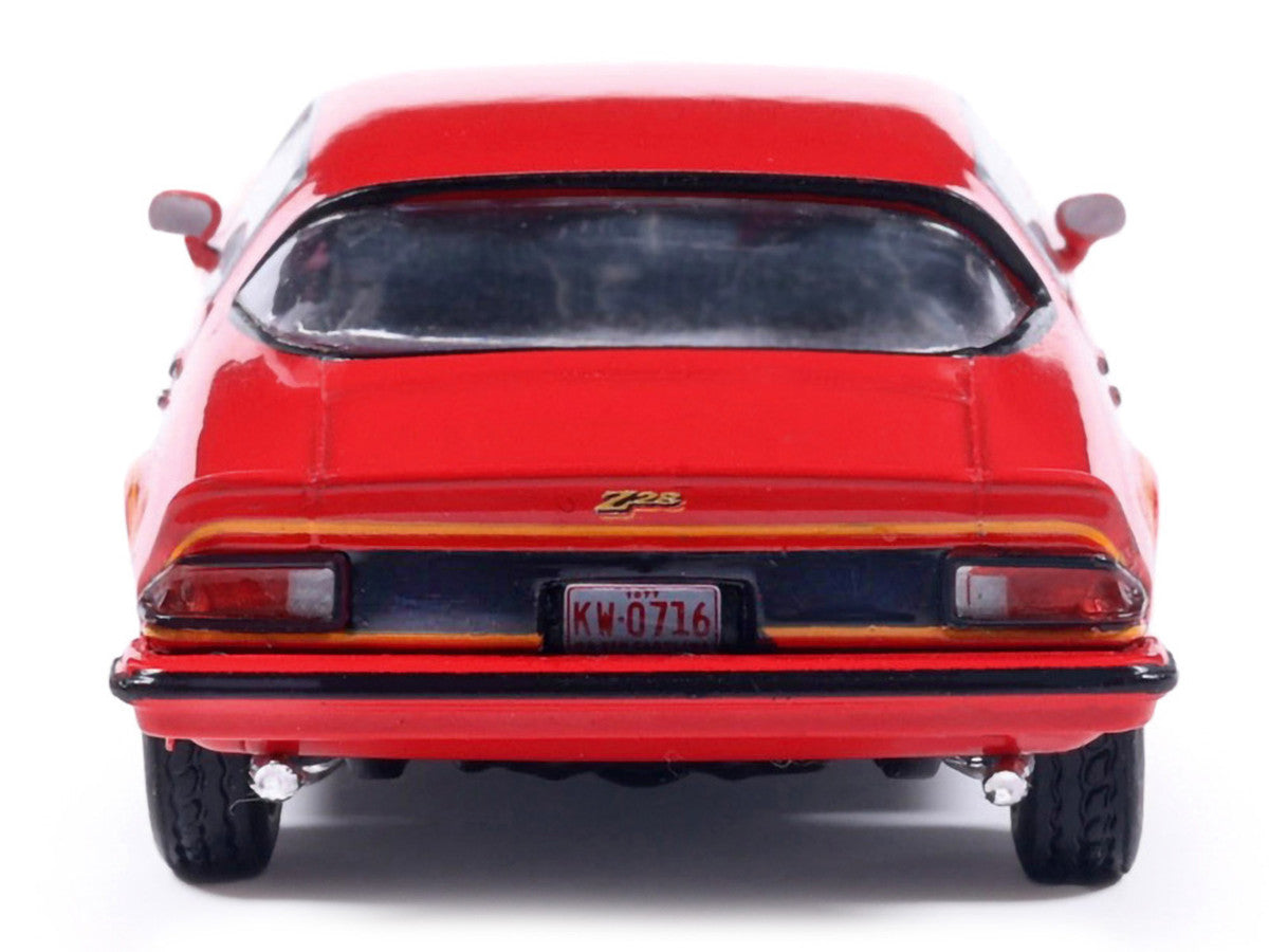 1977 Chevrolet Camaro Z28 Red with Hood Stripes 1/64 Diecast Model by IXO Models IXO
