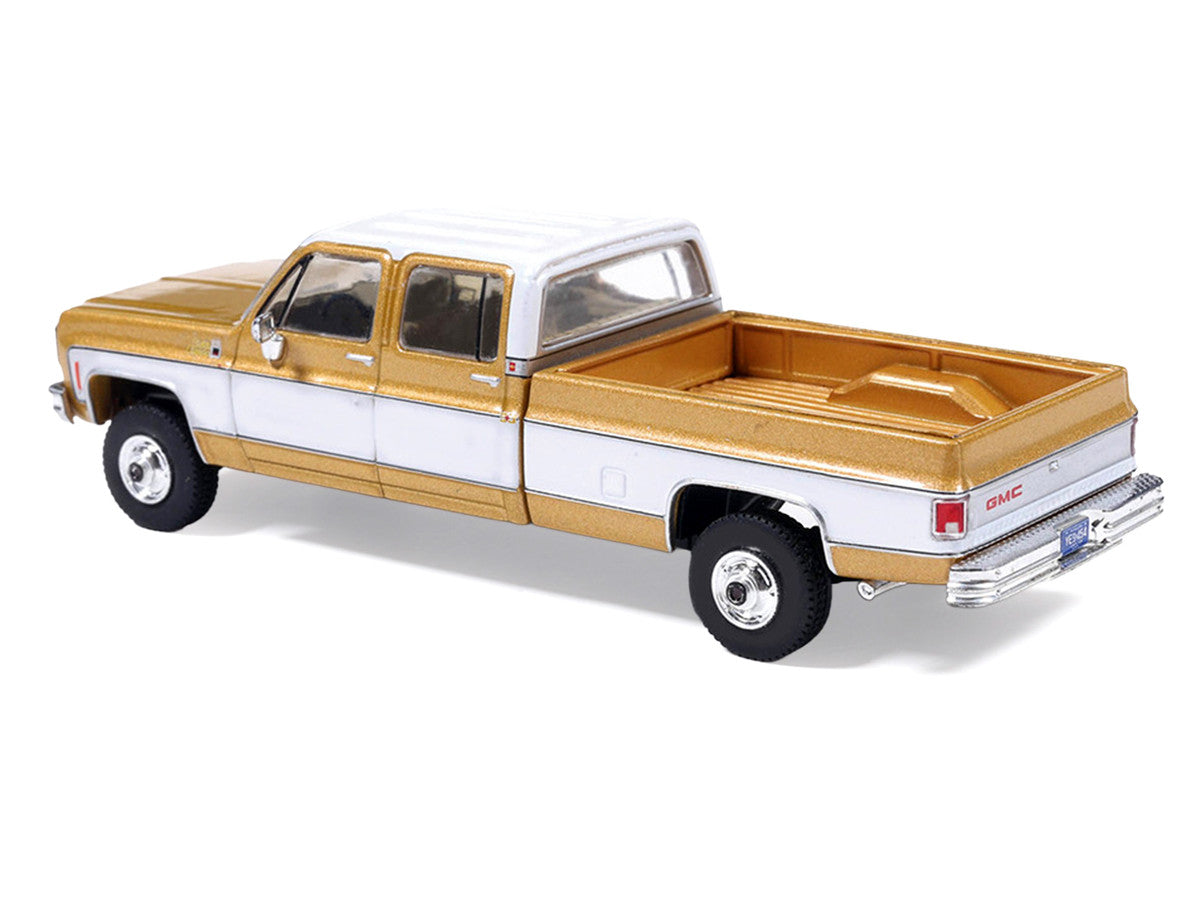 1975 GMC Sierra Classic K2500 Pickup Truck Yuba Gold Metallic and White 1/64 Diecast Model by IXO Models IXO