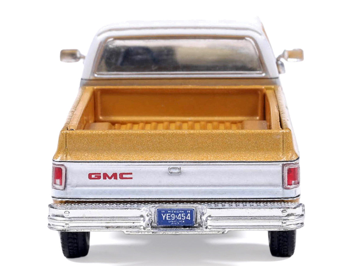 1975 GMC Sierra Classic K2500 Pickup Truck Yuba Gold Metallic and White 1/64 Diecast Model by IXO Models IXO
