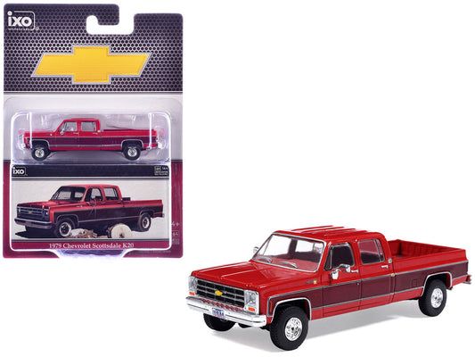 1979 Chevrolet Scottsdale K20 Pickup Truck Carmine Red Two-Tone 1/64 Diecast Model by IXO Models IXO