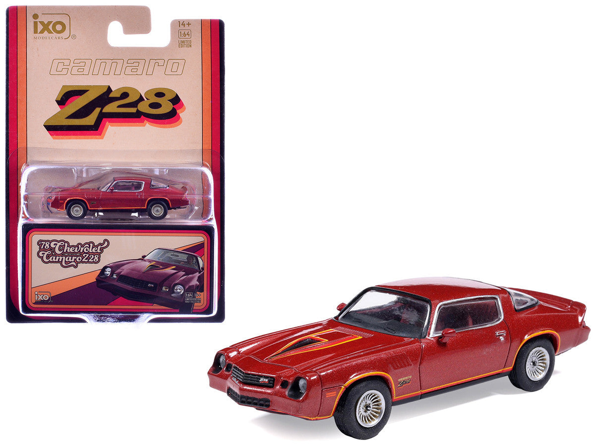 1978 Chevrolet Camaro Z28 Carmine Red Metallic with Red Interior 1/64 Diecast Model Car by IXO Models IXO