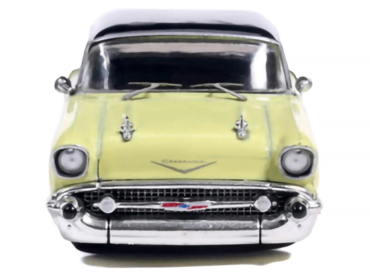 1957 Chevrolet One-Fifty Lowered Colonial Cream and Onyx Black 1/64 Diecast Model Car by IXO Models IXO