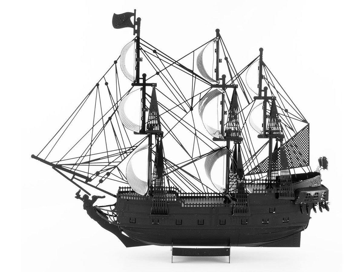 Model Kit Black Pearl Ship Black Version (Moderate Difficulty) Steel Model by Metal Earth-2