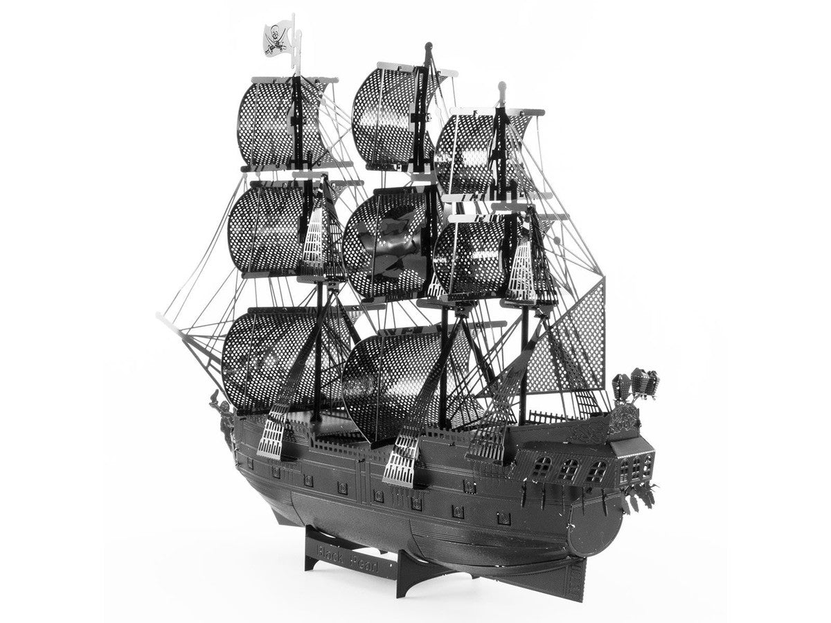 Model Kit Black Pearl Ship Black Version (Moderate Difficulty) Steel Model by Metal Earth-1