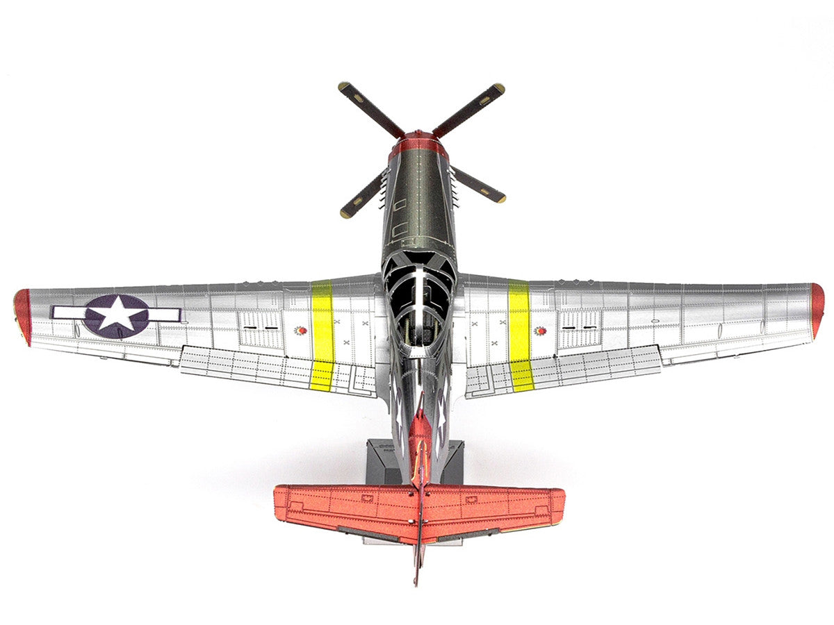 Model Kit North American P-51D Mustang Fighter Aircraft "Tuskegee Airmen Duchess Arlene 100th Fighter Squadron" United States Army Air Forces (Challenging Difficulty) Steel Model by Metal Earth-1