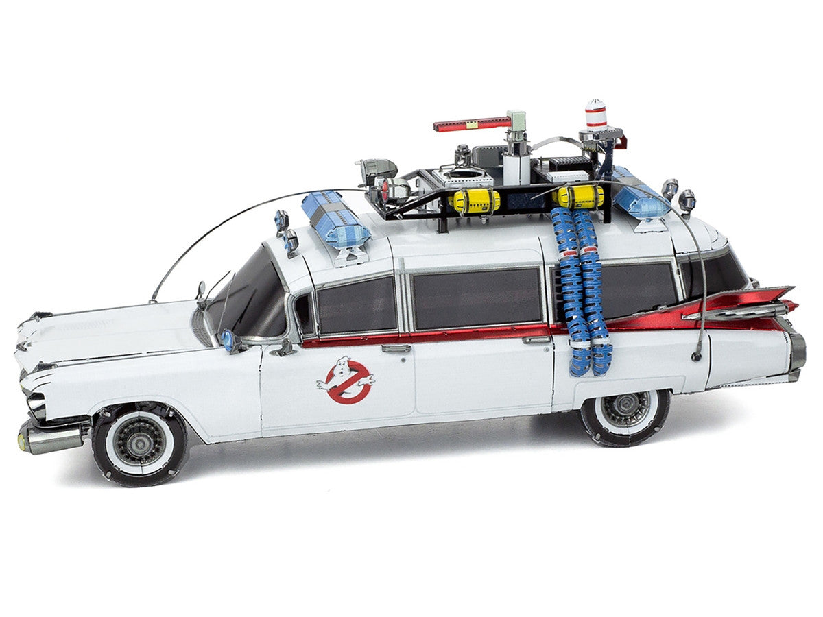 Model Kit Ecto-1 Car White "Ghostbusters" (1984) Movie (Challenging Difficulty) Steel Model by Metal Earth-1