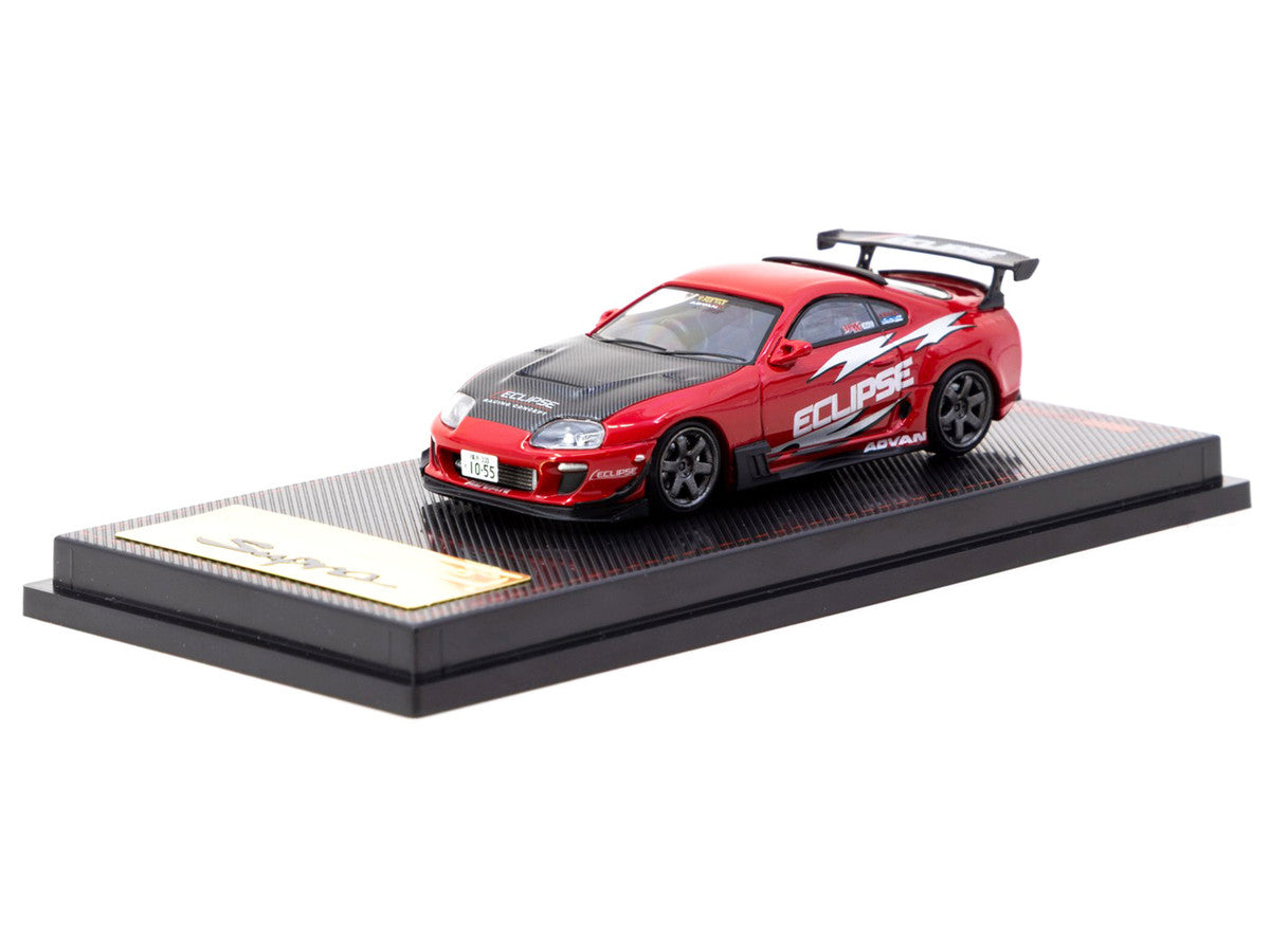 Toyota Supra (JZA80) RZ RHD (Right Hand Drive) "Eclipse Racing Concept" Red with Carbon Hood 1/64 Diecast Model Car by Ignition Model Ignition Model