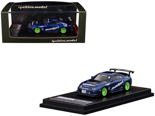 Toyota Supra (JZA80) RZ RHD (Right Hand Drive) #9 "WedsSport" Blue Metallic with Graphics 1/64 Diecast Model Car by Ignition Model Ignition Model