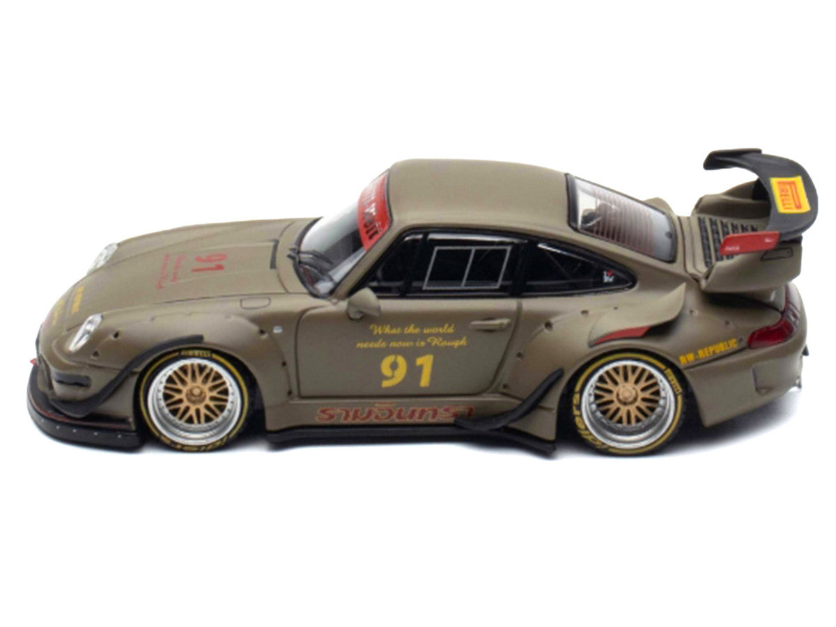 RWB 993 #91 Matt Green with Graphics 1/64 Diecast Model Car by Ignition Model Ignition Model