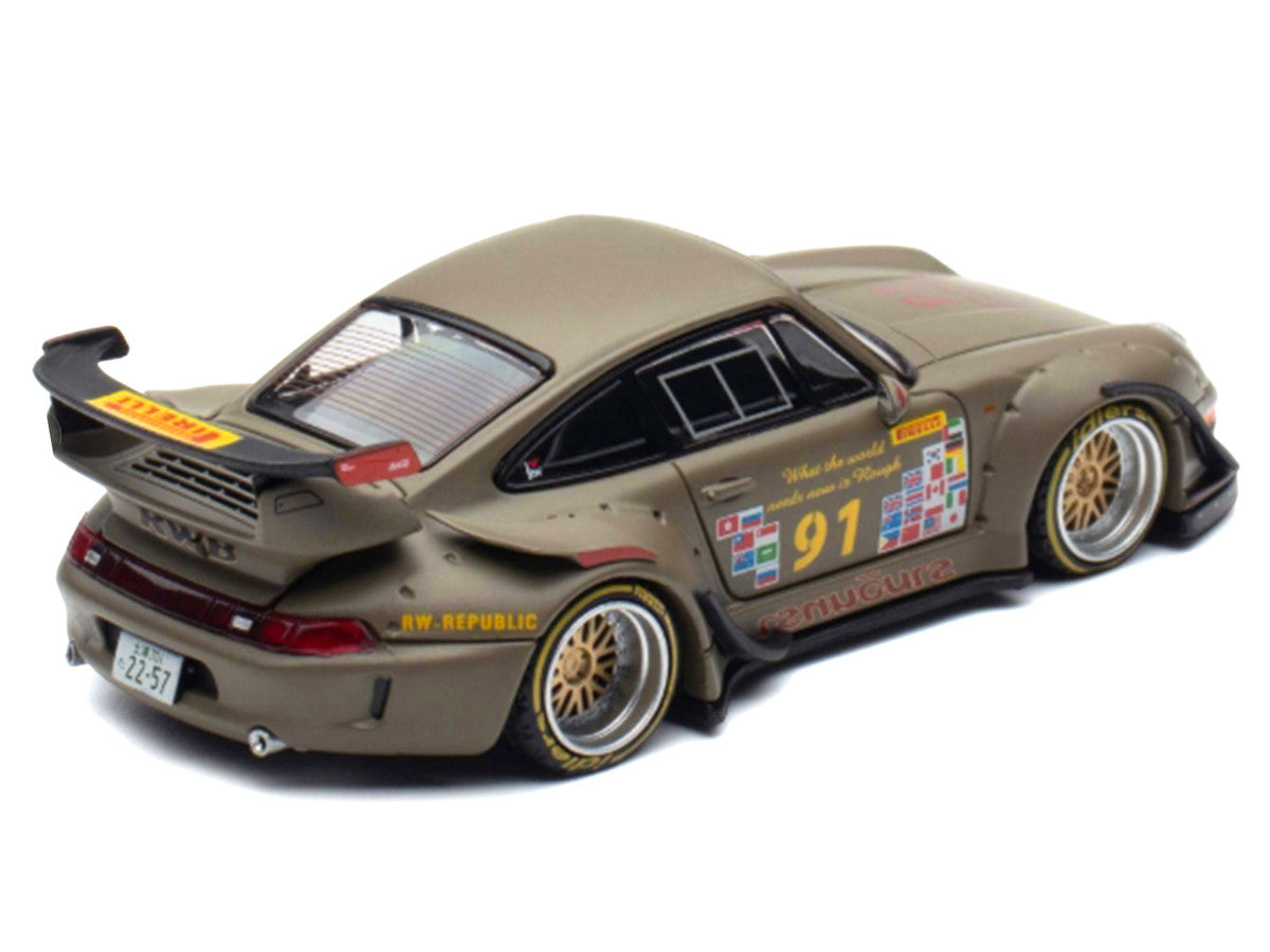 RWB 993 #91 Matt Green with Graphics 1/64 Diecast Model Car by Ignition Model Ignition Model