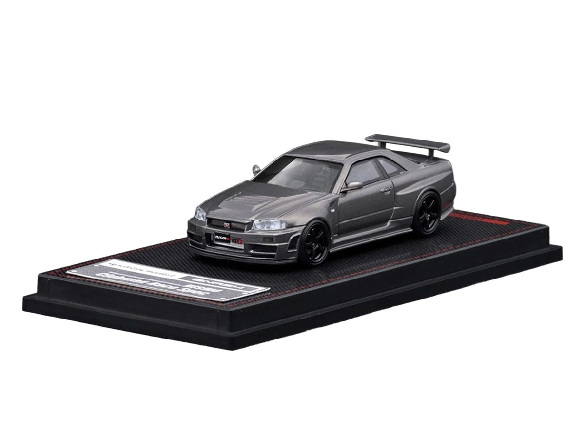 Nissan Skyline GT-R (BNR34) Nismo CRS RHD (Right Hand Drive) Gray Metallic 1/64 Diecast Model Car by Ignition Model-1