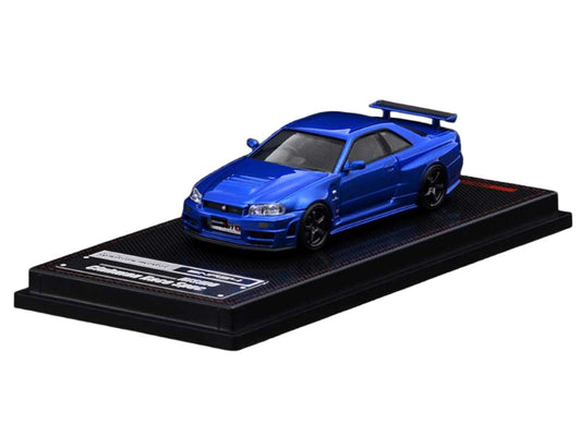 Nissan Skyline GT-R (BNR34) Nismo RHD (Right Hand Drive) Blue Metallic 1/64 Diecast Model Car by Ignition Model Ignition Model